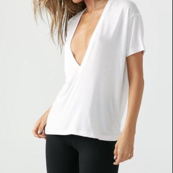 plunging v neck shirt